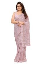 Women Georgette With Sequence Ready to Wear Saree