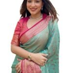 Women's Kanjivaram Designer Soft Silk Sarees With Blouse Piece